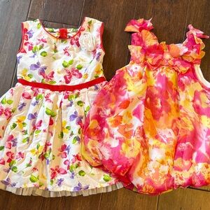 Two Floral Kids Dresses